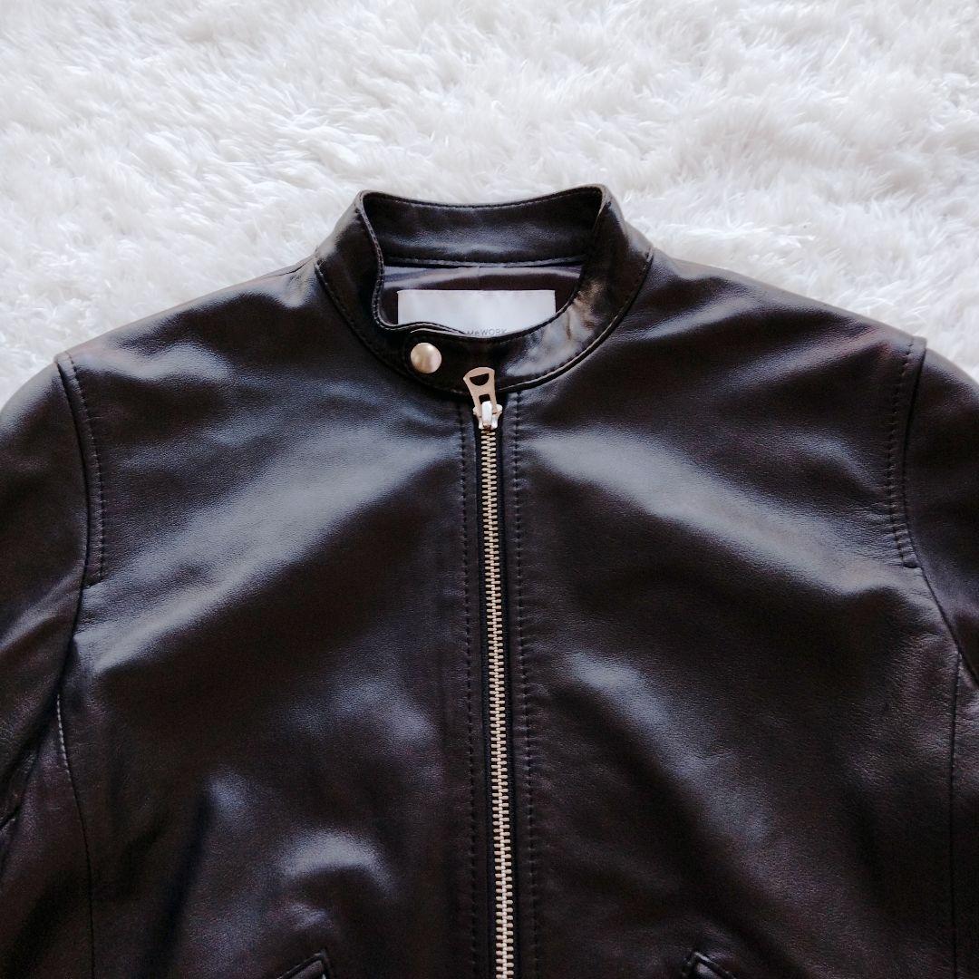 【美品】フレームワーク　ラム　ジップアップ　ライダースジャケット　黒　シングル