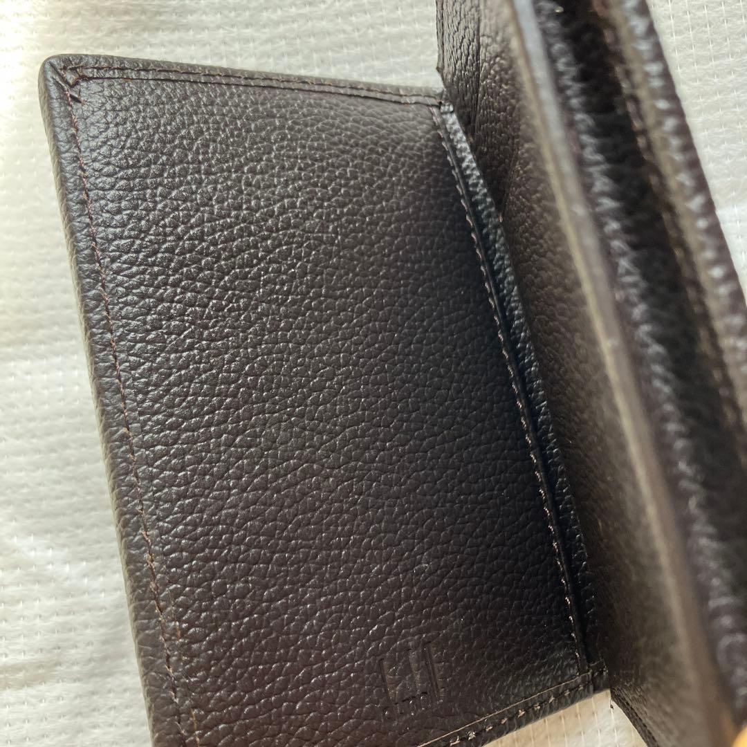 【dunhill 】名刺入れ ダークブラウン　レザー　二つ折り　未使用品