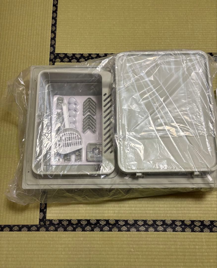 トイレ一体型キャットケージ 157cm 3段 グリーン