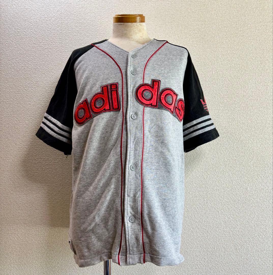 激レア80s 90s アディダス adidas デサント製 ベースボールシャツ
