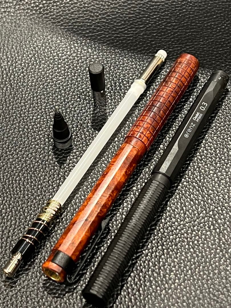 aikok　orenznero 0.3mm 本花梨瘤12角軸/グリップ格子