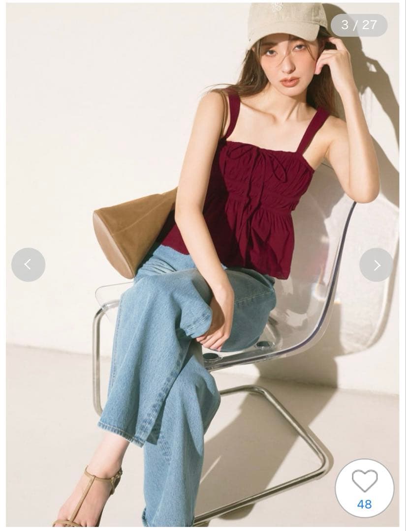 完売色♥️新作新品✨ SNIDEL スナイデル コットンキャミブラウス