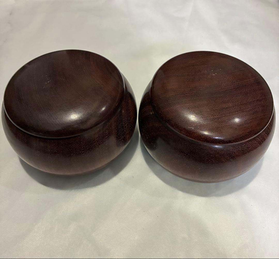 蛤白石 碁石 白181 黒182 10〜11mm 木製碁笥2個 桐箱付き 囲碁