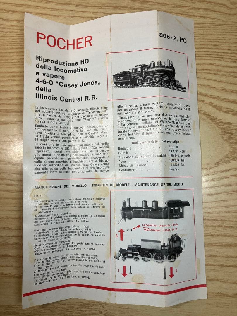 HO I.C.R.R \"Casey jones\" 動力車 POCHER ポケール