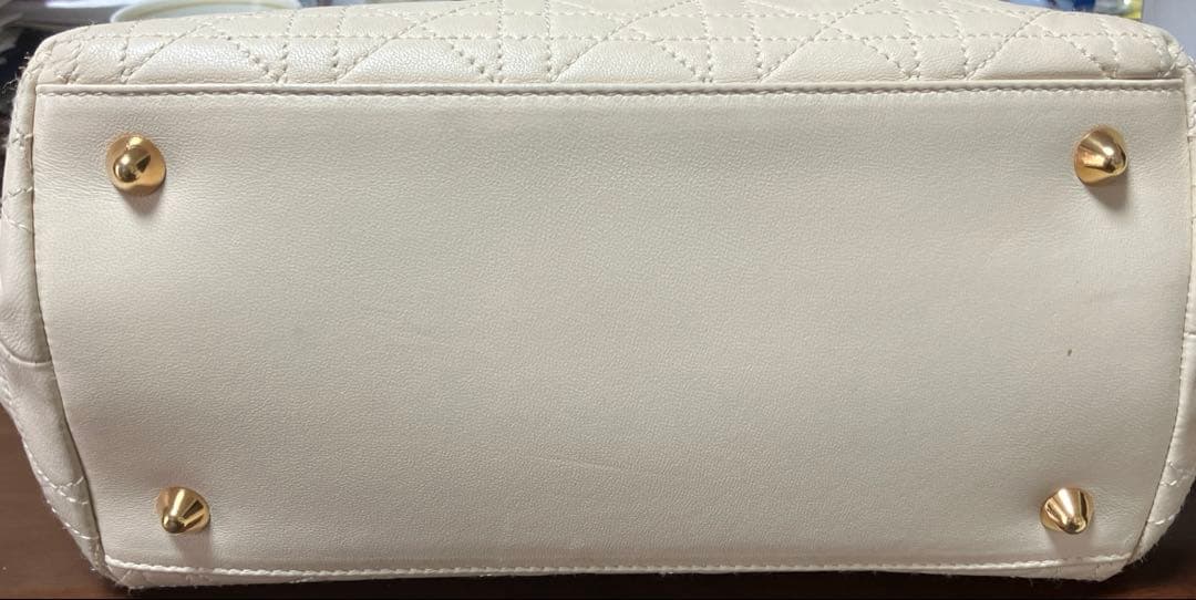 美品クリスチャンディオール　レディディオール カナージュ ハンドバッグ レザー