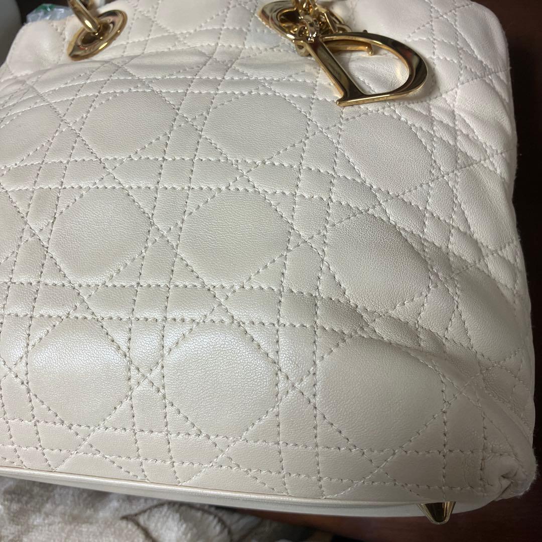 美品クリスチャンディオール　レディディオール カナージュ ハンドバッグ レザー