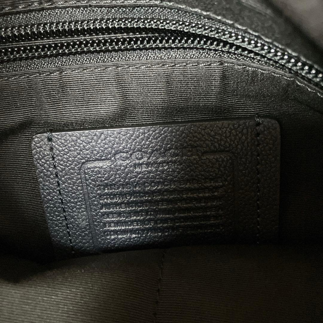 COACH ネイビーレザー ショルダーバッグ 美品 メンズ 斜め掛け