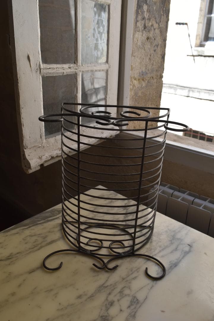 フランスアンティーク　アイアン　ディシュラック　美品　鉄　古道具