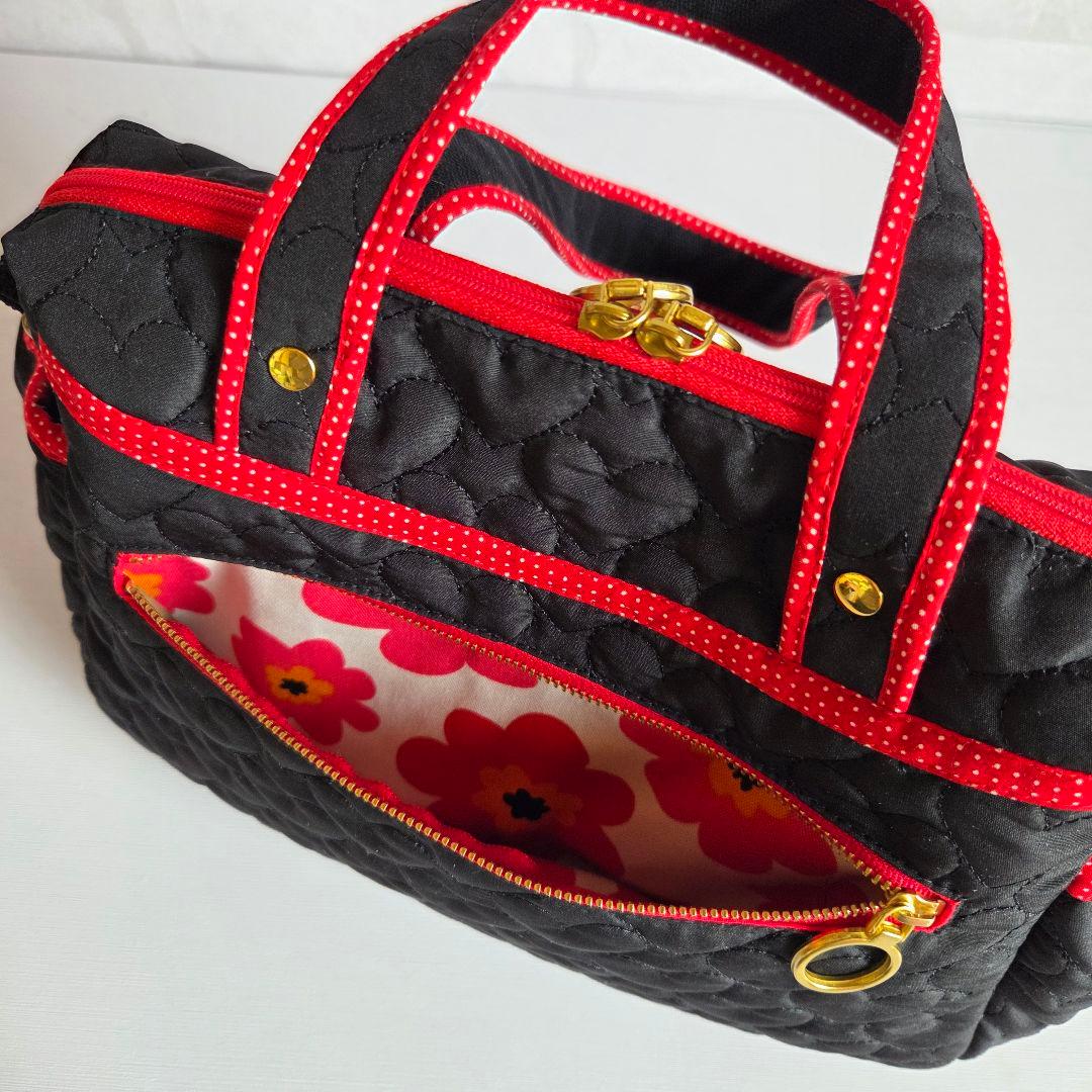 緑新　ボストン型ショルダーバッグ(M)　ハンドメイド