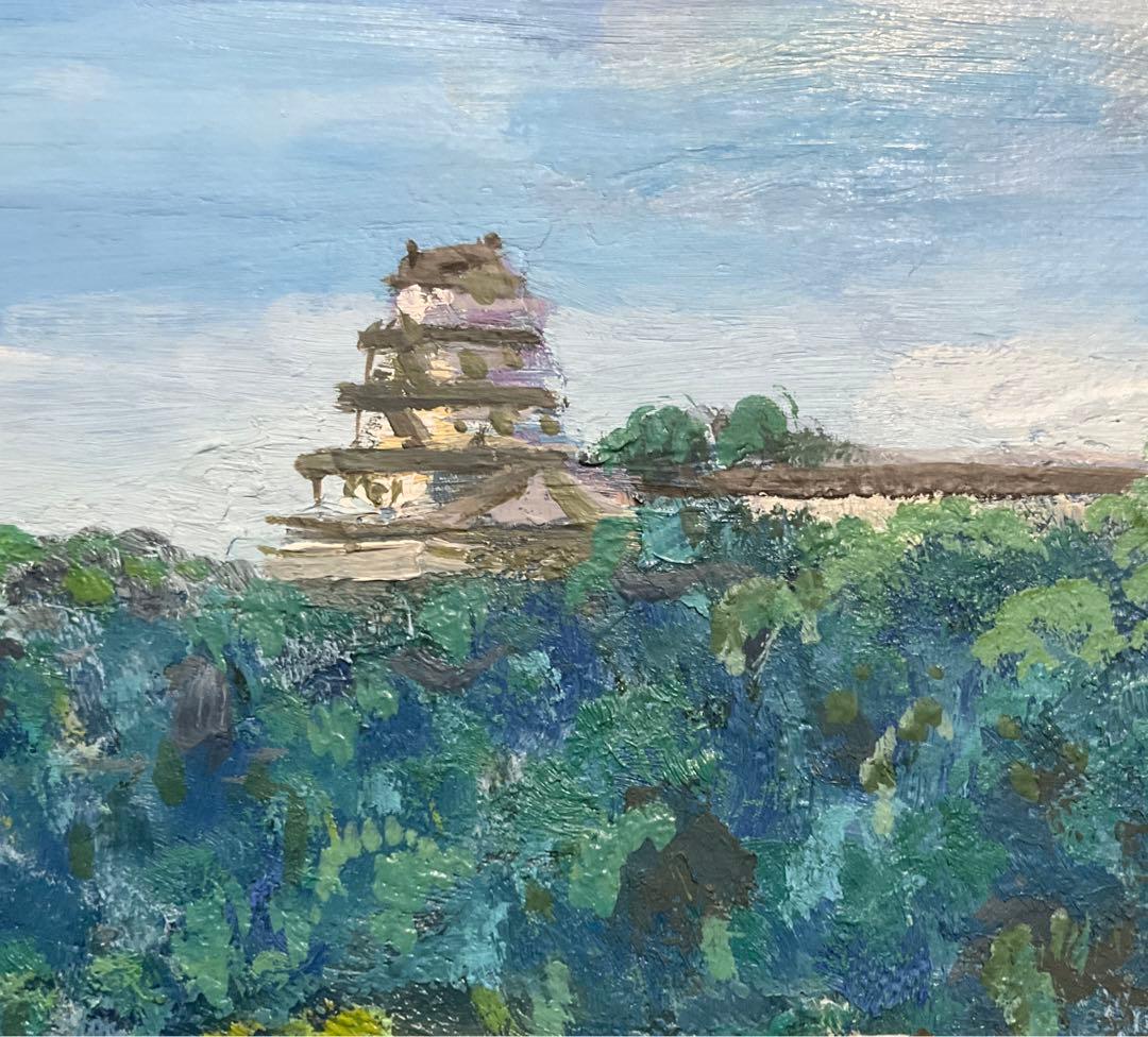 絵画・額縁・油絵・竹井 誠・唐津・お城・F 4号・美術品・インテリア・雑貨・