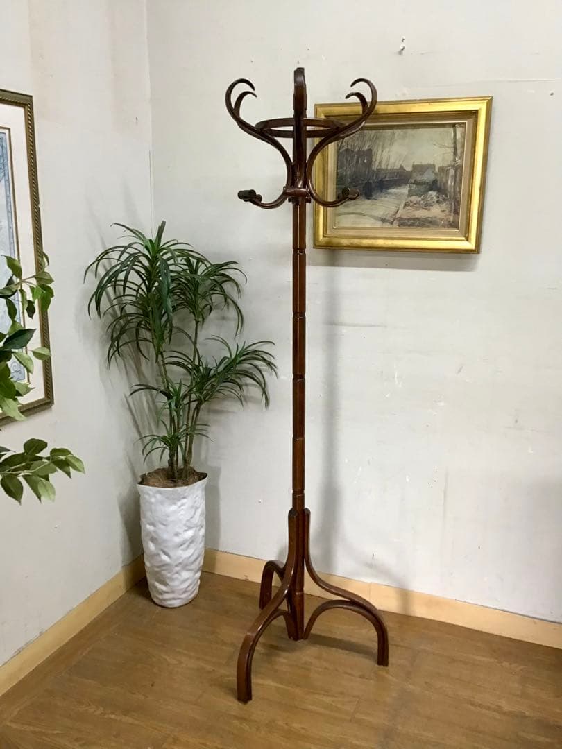 管303☆英国製☆アンティーク☆曲木☆コートハンガー☆ハットハンガー