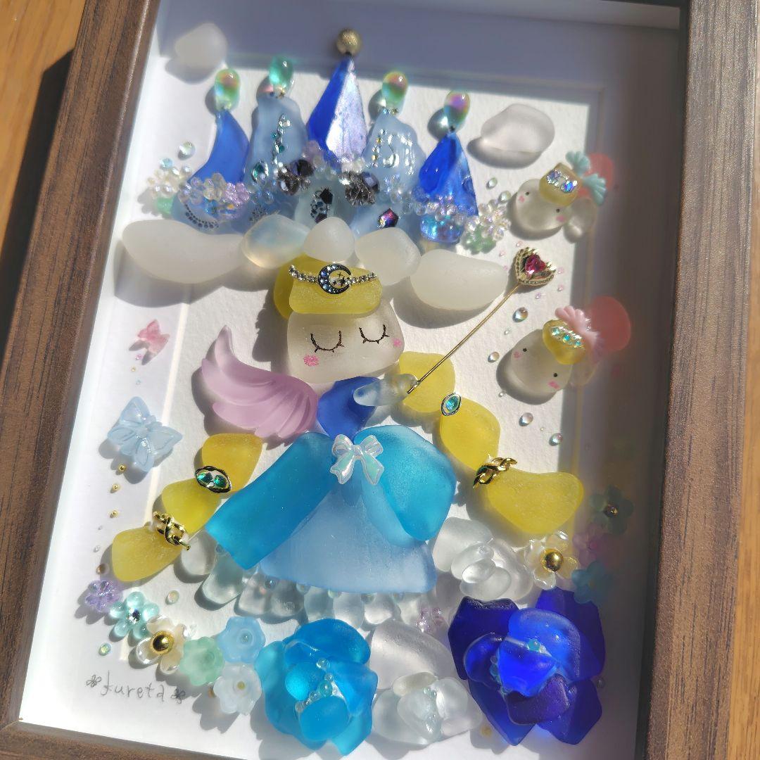 7-30「エンジェルズキャッスル」② シーグラスアート　アート　雑貨　インテリア