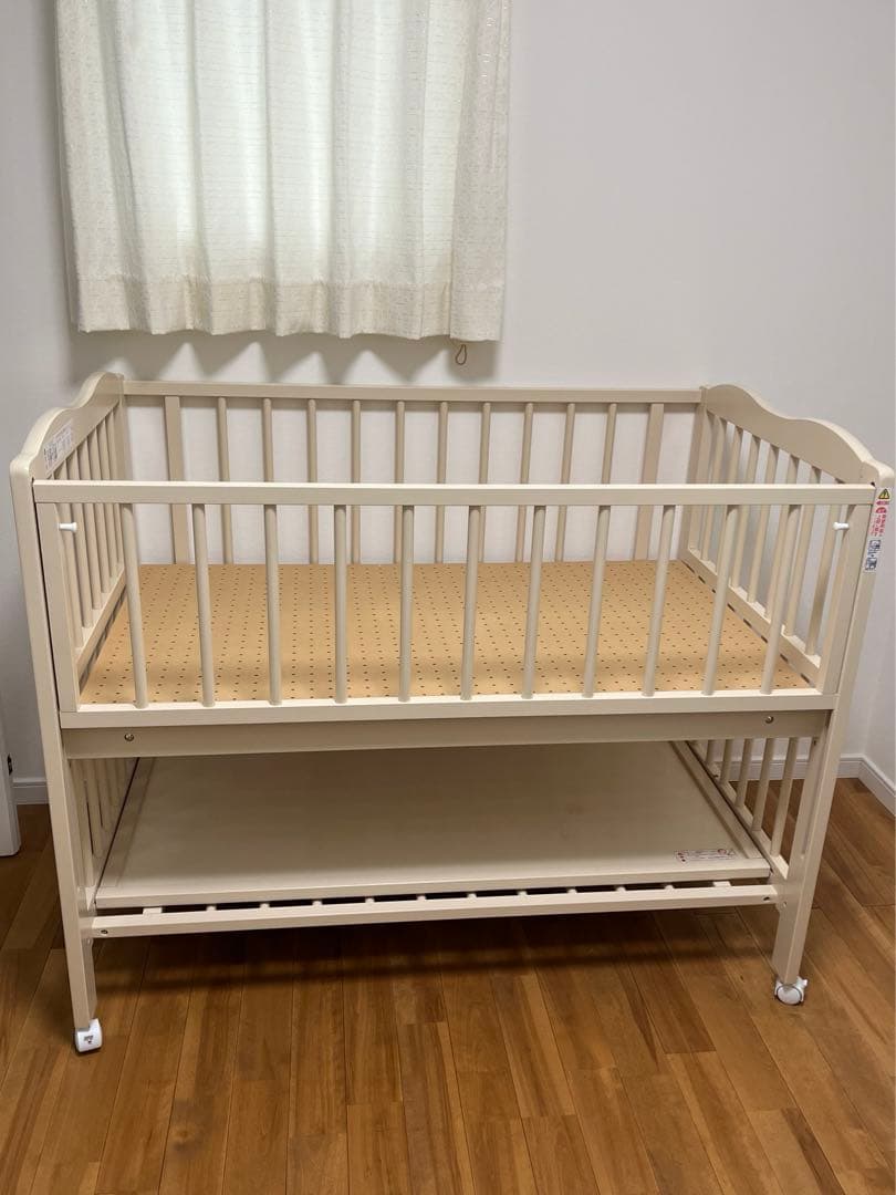 キンタロー アン ハイタイプベビーベッド ホワイト　レギュラーサイズ