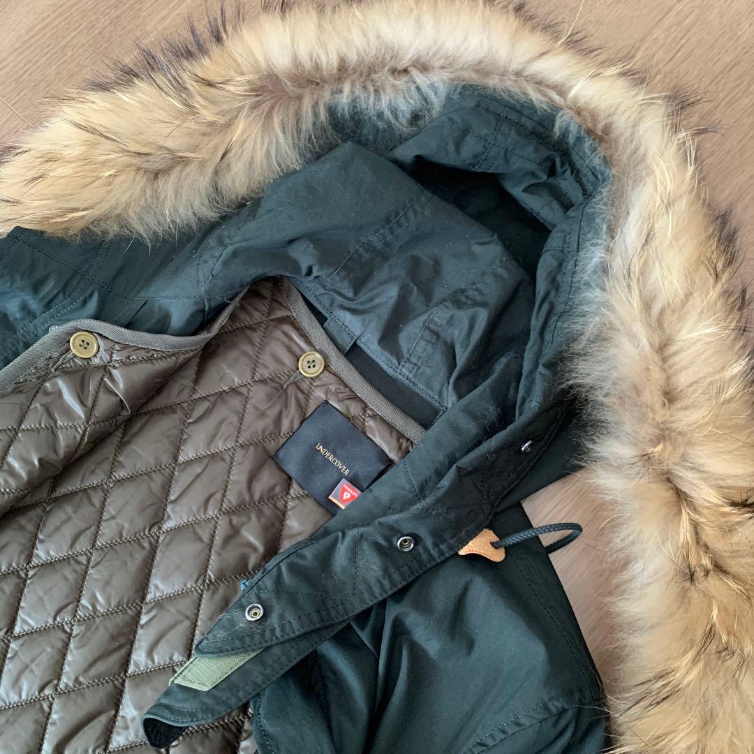 UNDERCOVER ファー付きダークグリーンモッズコート サイズ2