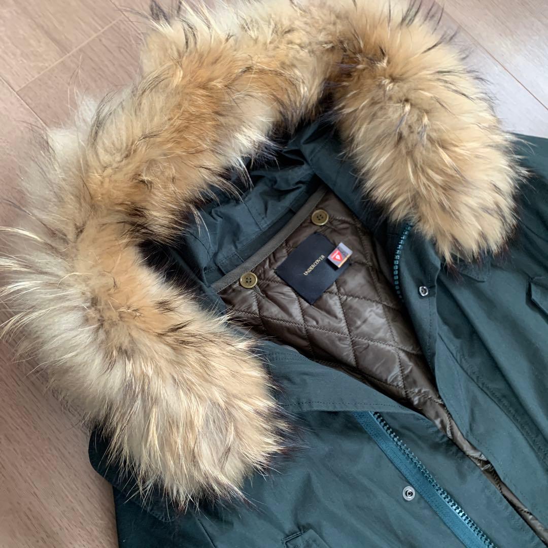 UNDERCOVER ファー付きダークグリーンモッズコート サイズ2