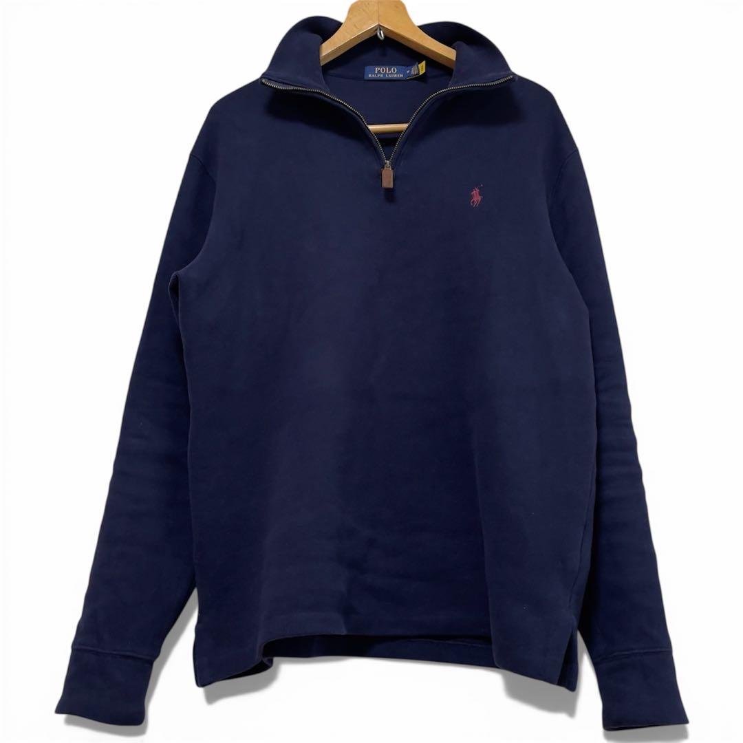 ポロラルフローレン 現行QRタグ　ハーフジップ　コットンニットセーター　M