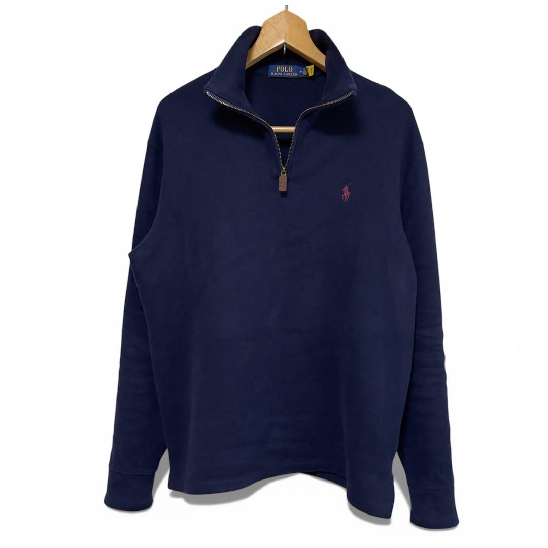 ポロラルフローレン 現行QRタグ　ハーフジップ　コットンニットセーター　M