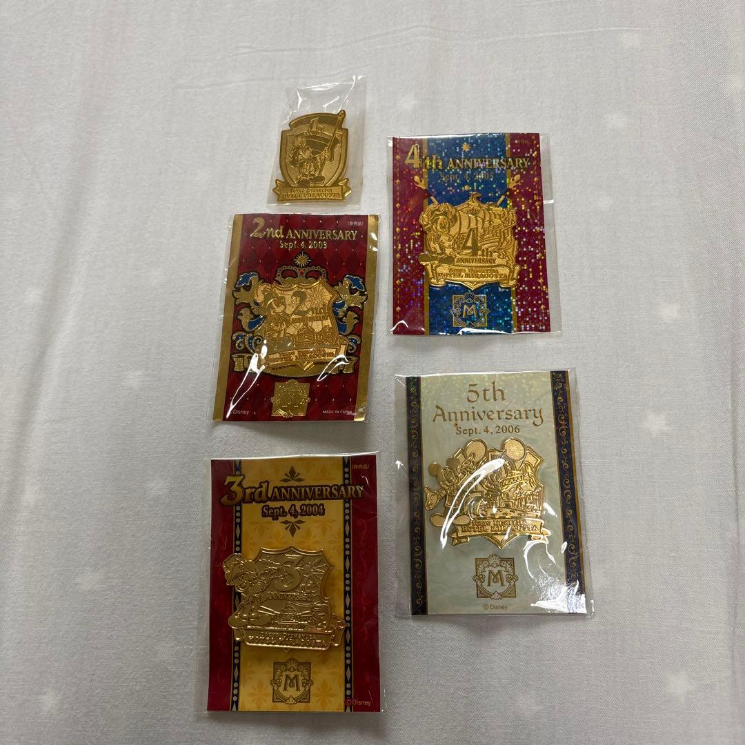 非売品　ホテルミラコスタ　アニバーサリー記念ピンバッチ　5個セット