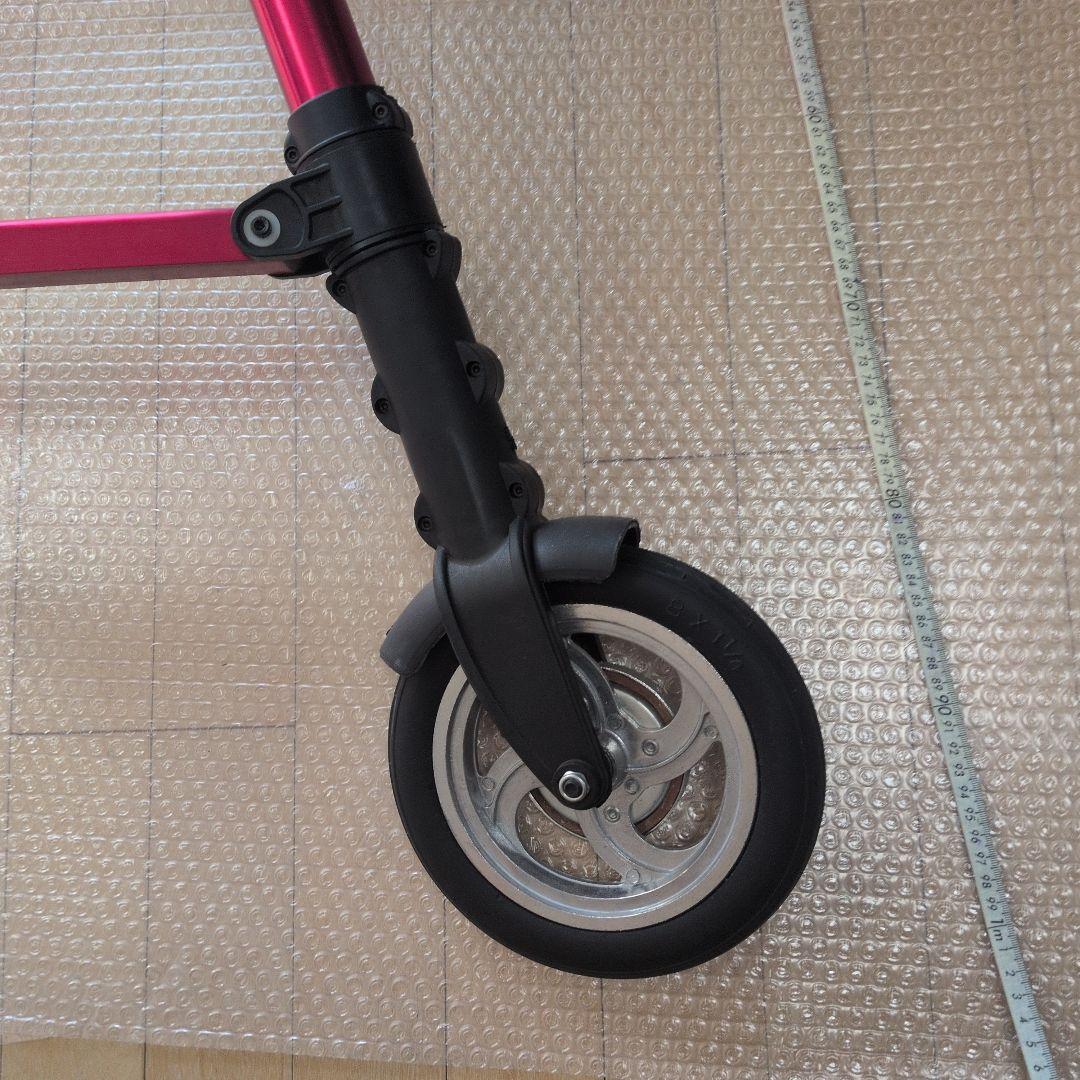 折りたたみ自転車 黒赤 コンパクト収納　 軽量 高さ4段階