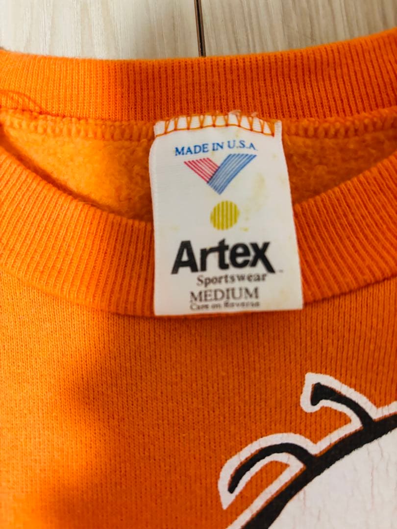90s スヌーピー　スウェット　ヴィンテージ ARTEX　オレンジ　USA製