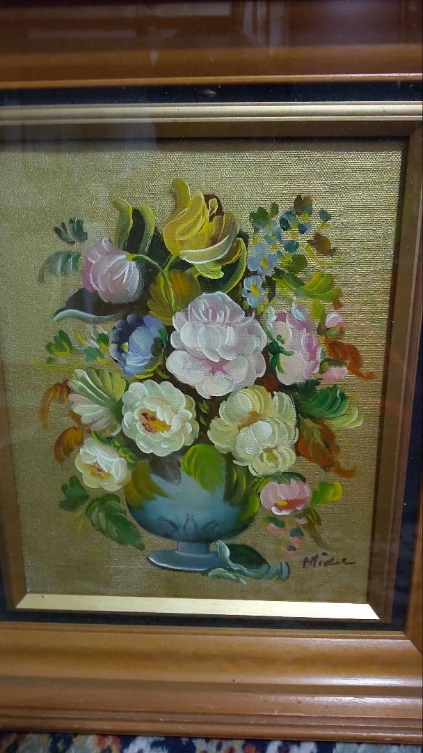 花の絵 (油絵 作者不明)