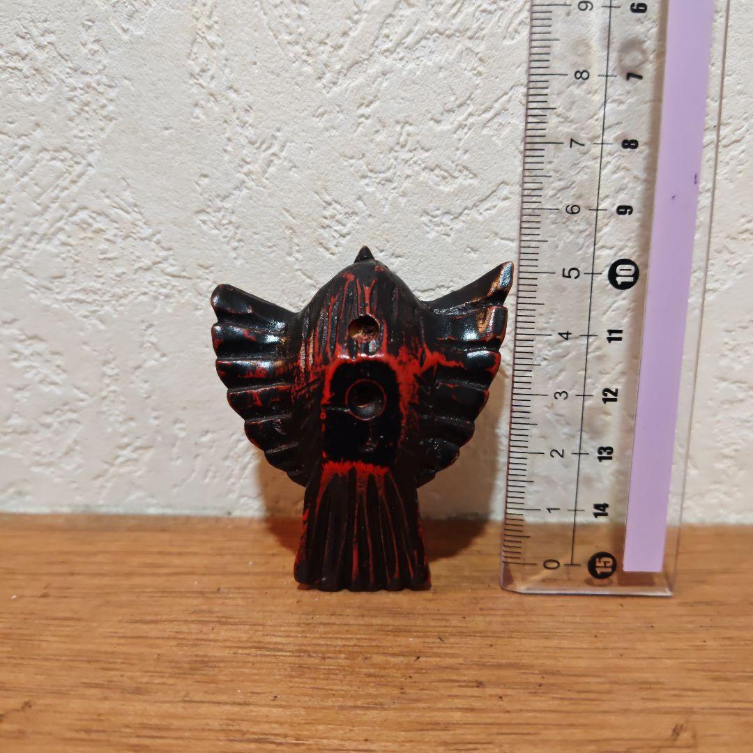 時代提物 極上木彫根付【福来雀】両羽根間約5.1cm 嘴尾間約6cm 重さ約8ｇ