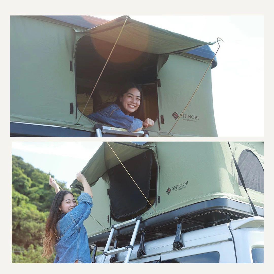 新品未使用 SHINOBI ルーフテント ハシゴ付 タワー型 ホワイト/ベージュ