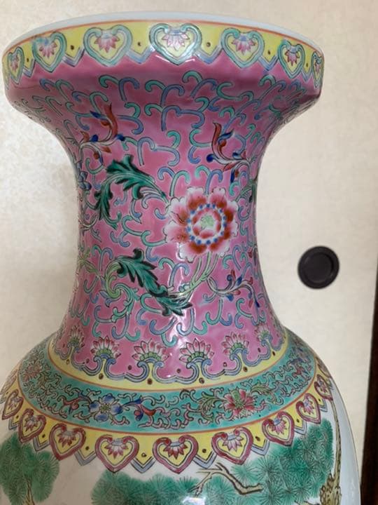 骨董品　景徳鎮 花瓶　中国陶磁器  花瓶 粉彩