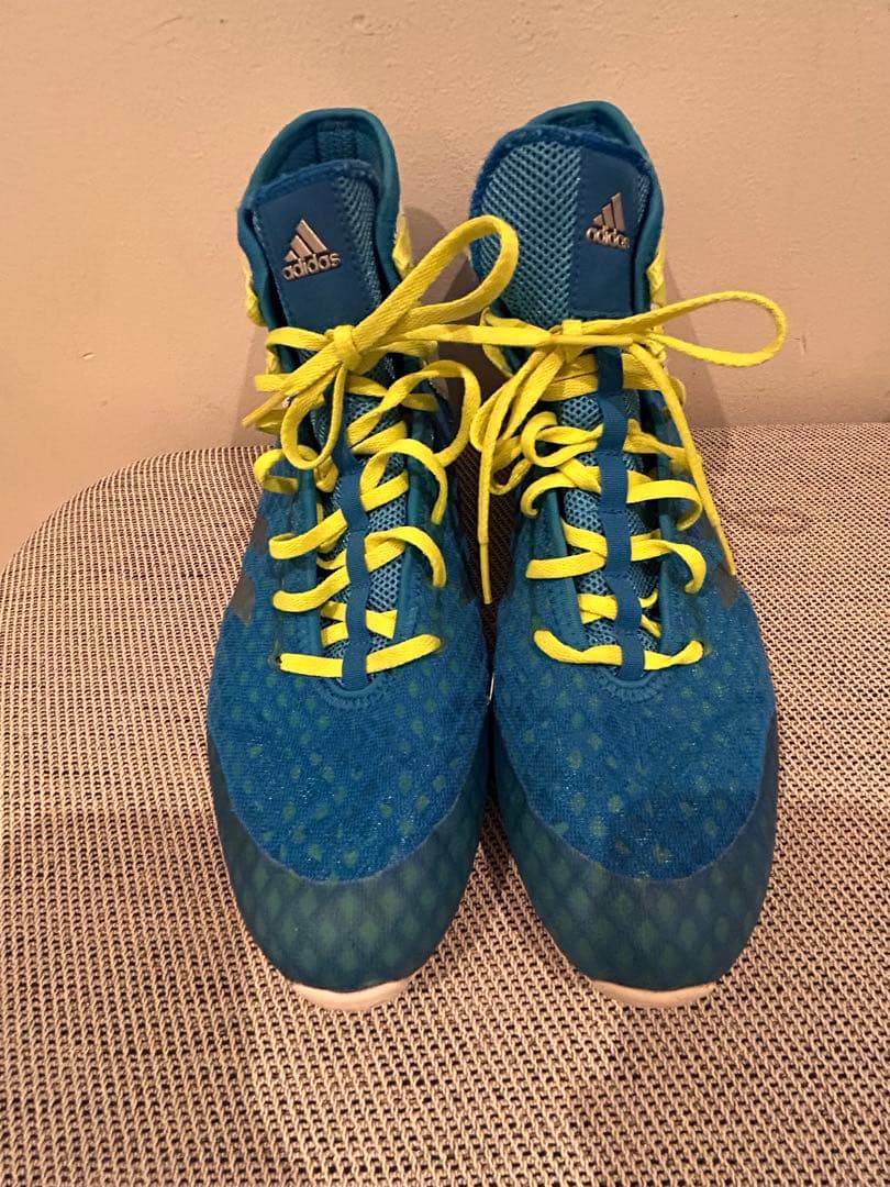 adidas ボクシングシューズ 青/黄 ハイカット