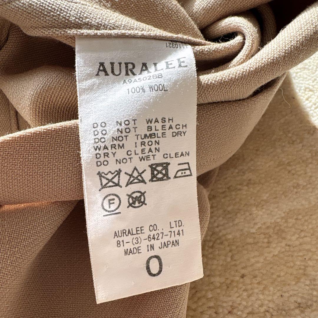 AURALEE バンドカラー オーバーサイズ ウールシャツ ベージュ サイズ0