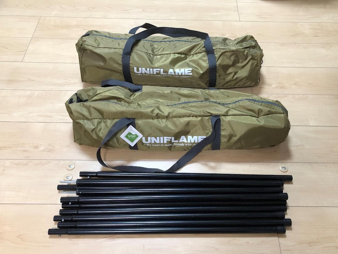 ユニフレームREVOタープsoloウォールセット＋ REVOポール180(2組)