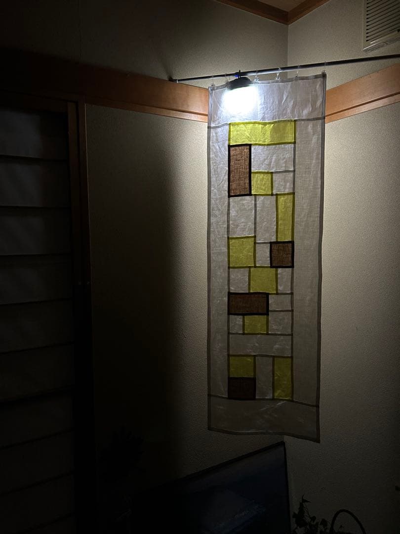 「れもん色とカーキモカ色」麻ポジャギ　　2枚組