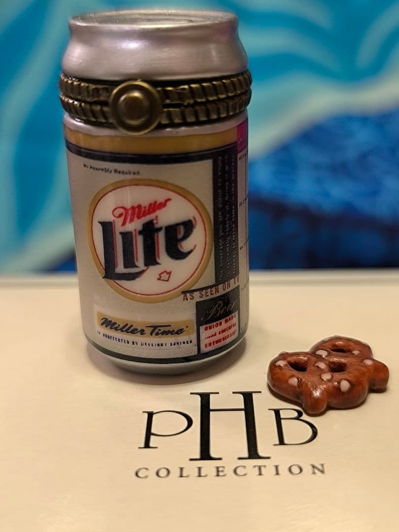Miller Lite ミニチュア缶 ビンテージスタイル ヒンジボックス