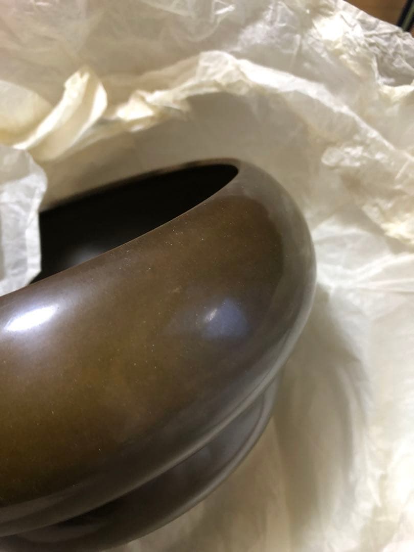 砂張銅　瓢箪　建水　金森紹栄氏作　共箱入