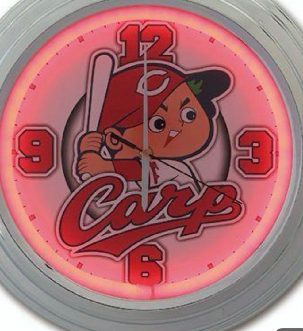 限定販売　広島東洋カープ　LED CLOCK ネオン　+ 新井監督ボブルヘッド