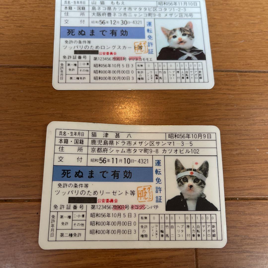 なめ猫 免許証6枚Fullセット♪+ α （復刻版）オマケ