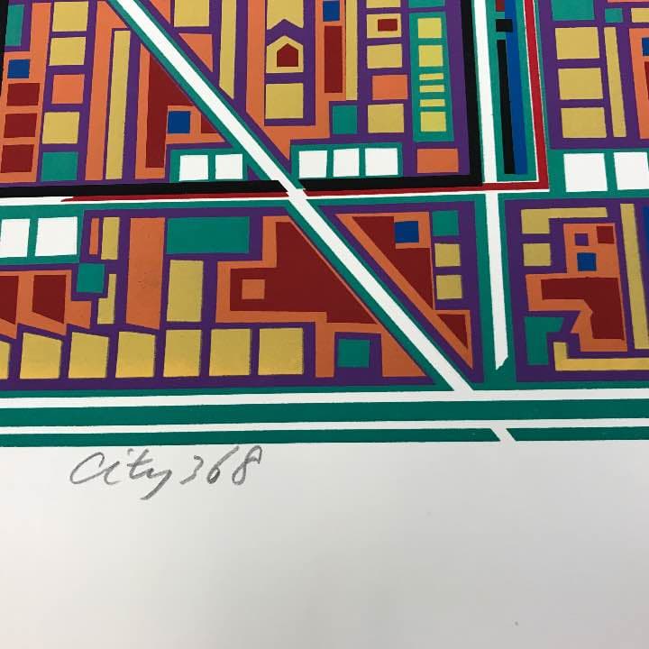 木村利三郎 Risaburo Kimura シルクスクリーン City368