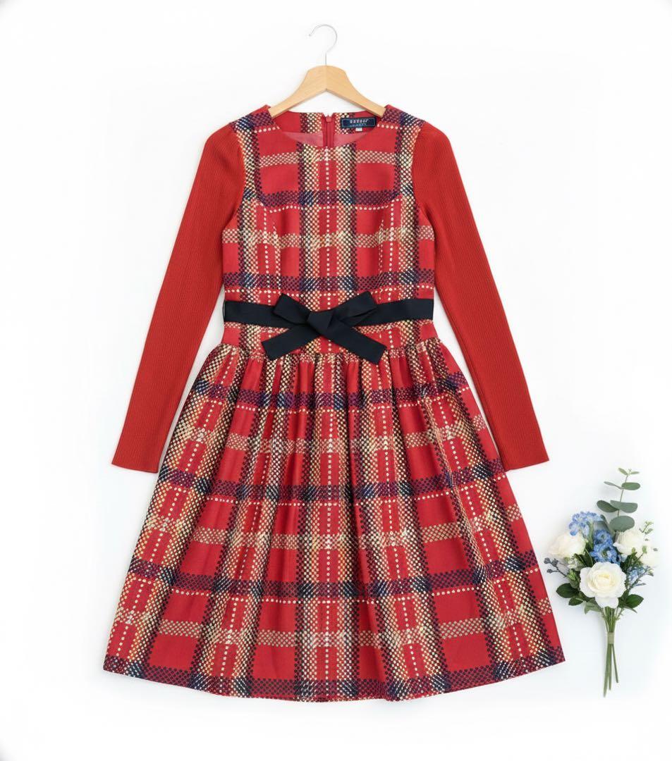 エムズグレイシー チェックワンピース 38