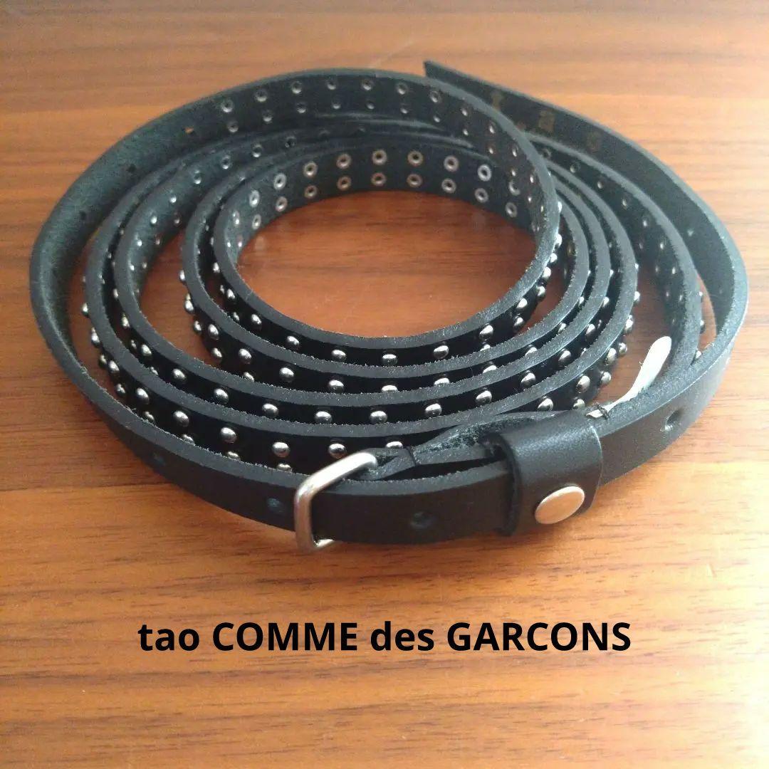 tao COMME des GARCONS スタッズレザーベルト Black