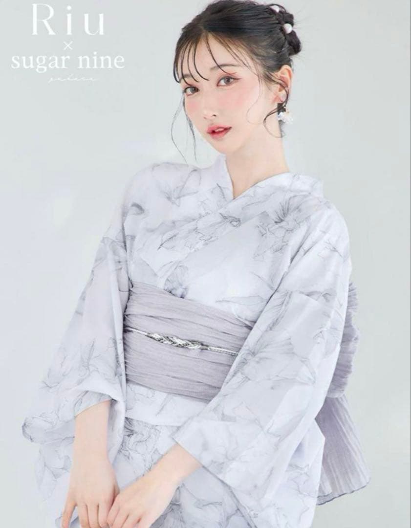 sugar&JEWELS　Riuコラボ 大理石x百合柄浴衣　2点セット