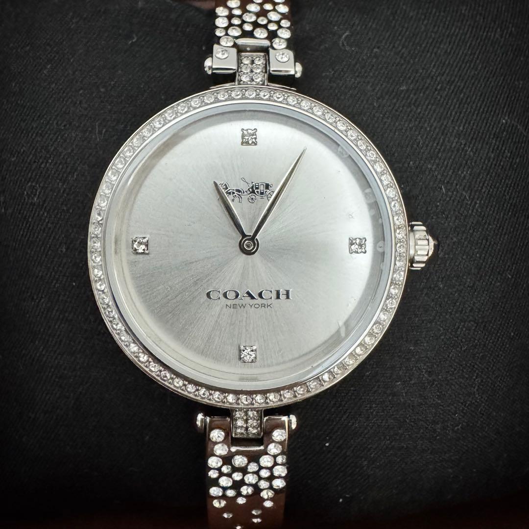 COACH腕時計　レディース 時計 シルバー　ストーン付き