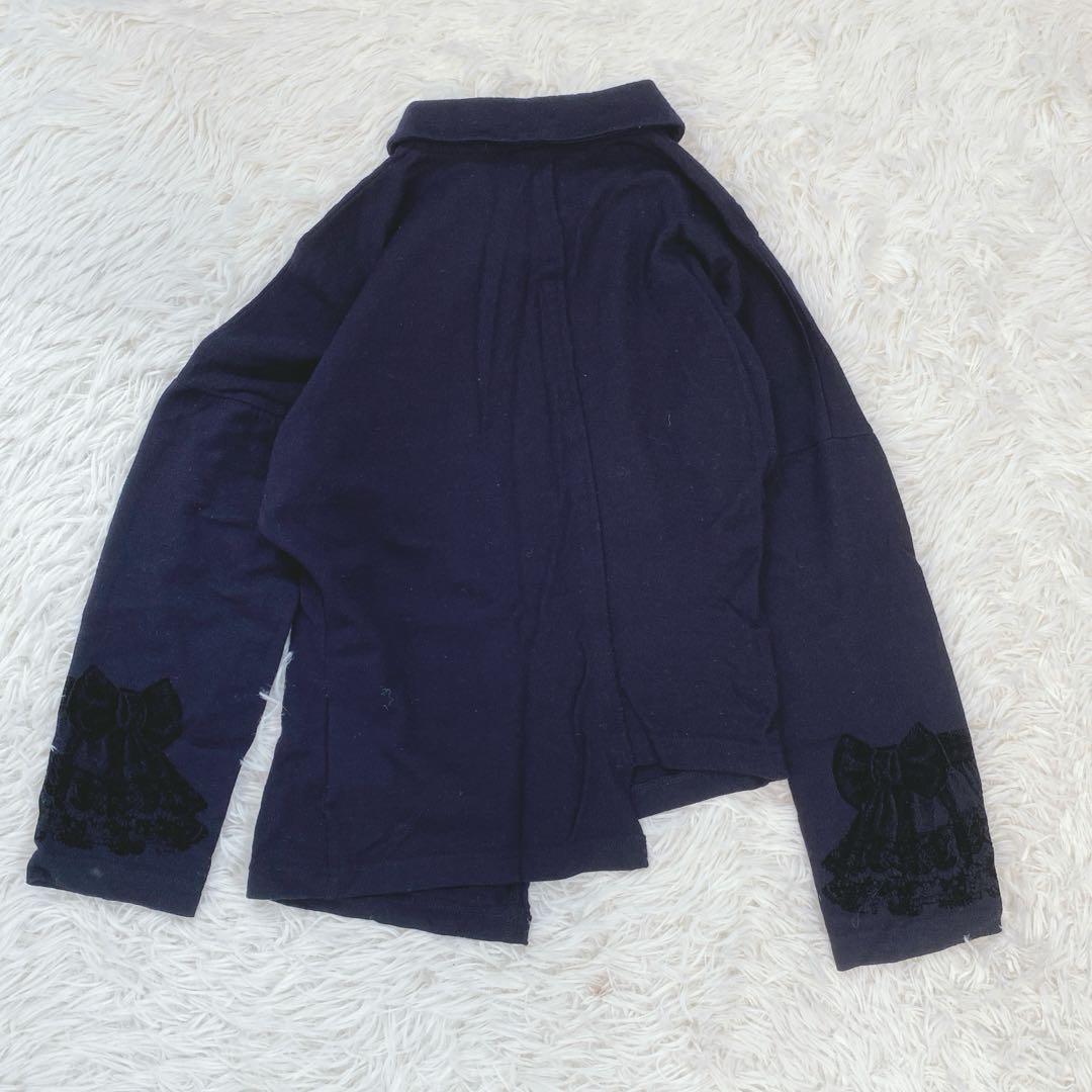 コムデギャルソン エンボスデザイン ラウンドカラー ウール ブラウスシャツ 変形