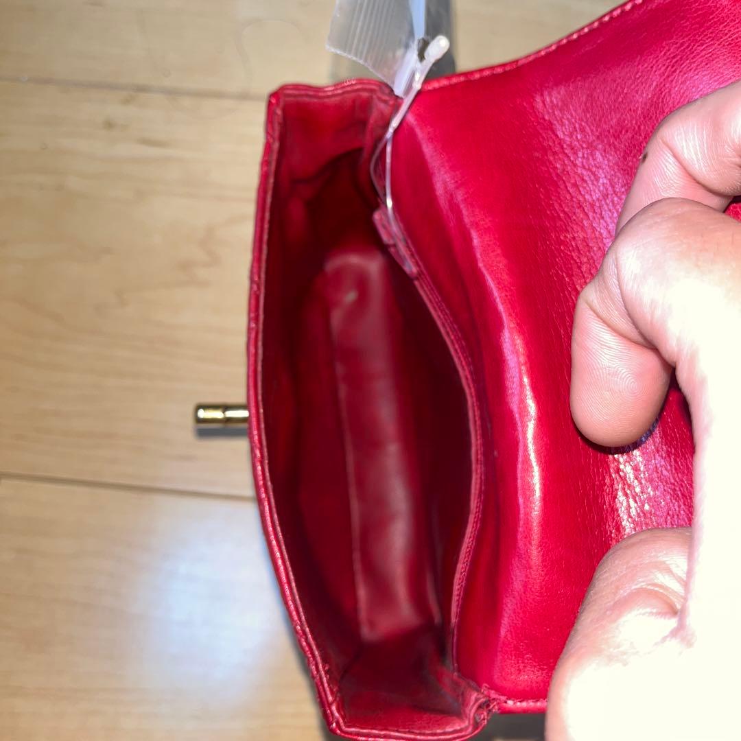 シャネル　マトラッセ　ビコローレ　チェーン　ウエストポーチ　バッグ　レッド