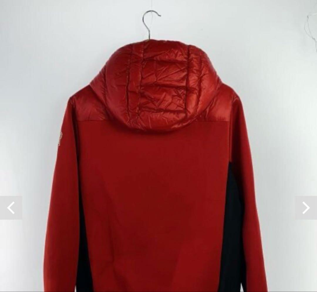 モンクレール ハイブリッド ダウンジャケット ニットダウン　赤黒