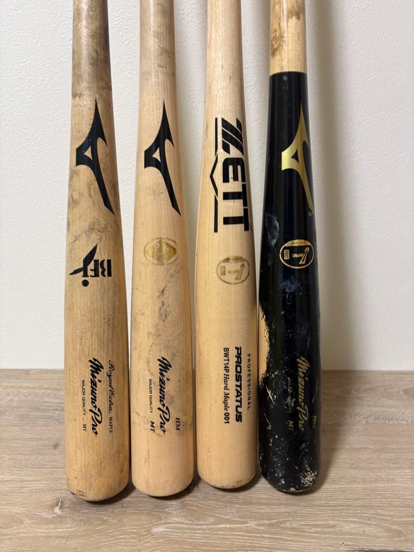 木製バット4本セット Mizuno ZETT