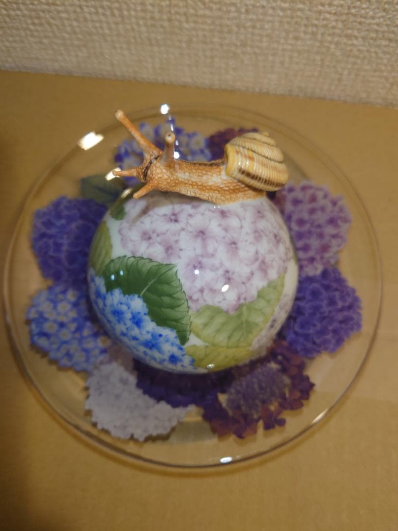 【新品未使用】入手困難作家！春うらら『伊藤早苗』最上位作 釉下彩紫陽花蓋物 共箱