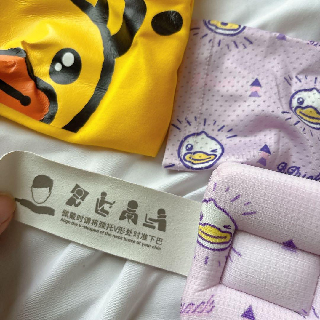 ☆首 頚椎 サポーター ネックカラー 男女兼用 ムラサキ アヒル むらさき