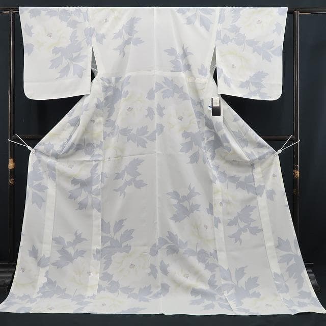 新品 撫松庵 セオアルファ 牡丹 洗える夏着物 仕付け糸付 小紋 浴衣 6281