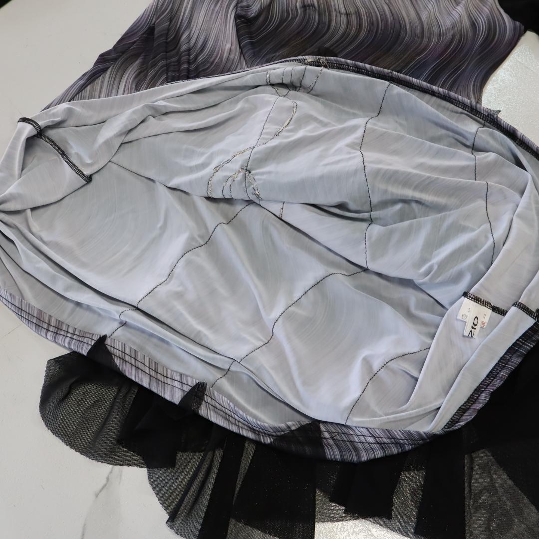 【社交ダンス衣装】ブラックシースルーフリル INIZIO ラテンドレス