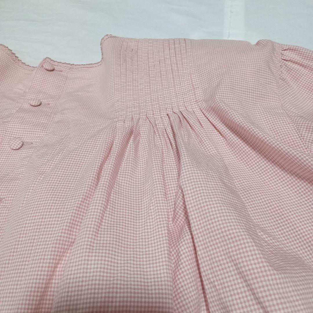 c*y様 カネコイサオ ブラウス マトンスリーブ ギンガムチェック 花柄刺繍